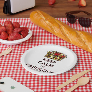 SlipperyJoe's Keep-Calm-fabelhafte goldene Krone r Pappteller