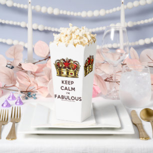 SlipperyJoe's keep calm fabulous goldene Krone rot Geschenkschachtel