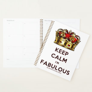 SlipperyJoe's keep calm fabulous goldene Krone rot Planer