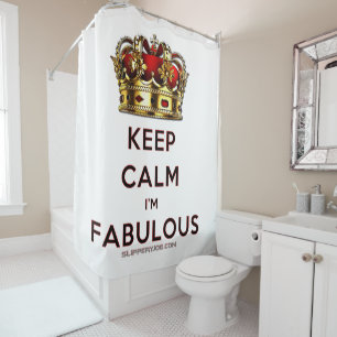 SlipperyJoe's keep calm fantastische goldene Krone Duschvorhang