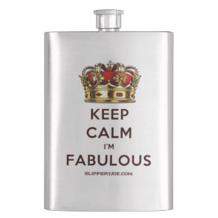 SlipperyJoe's keep calm fantastische goldene Krone Flachmann