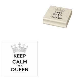 SlipperyJoe's Keep-Calm-Queen polierter Silber-Kra Gummistempel