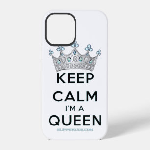 SlipperyJoe's Keep-Calm-Queen poliertes Silber Krä iPhone 12 Pro Hülle