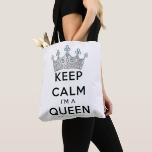 SlipperyJoe's Keep-Calm-Queen poliertes Silber-Kro