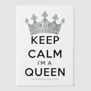 SlipperyJoe's Keep-Calm-Queen poliertes Silber-Kro