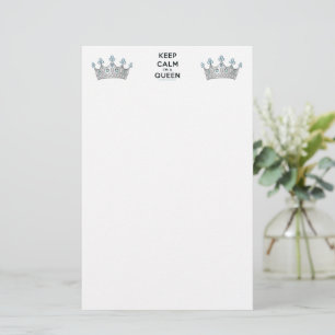 SlipperyJoe's Keep-Calm-Queen poliertes Silber-Kro Briefpapier