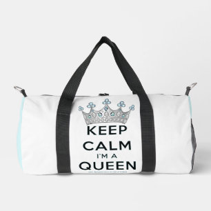 SlipperyJoe's Keep-Calm-Queen poliertes Silber-Kro Duffle Bag