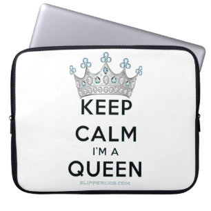 SlipperyJoe's Keep-Calm-Queen poliertes Silber-Kro Laptopschutzhülle