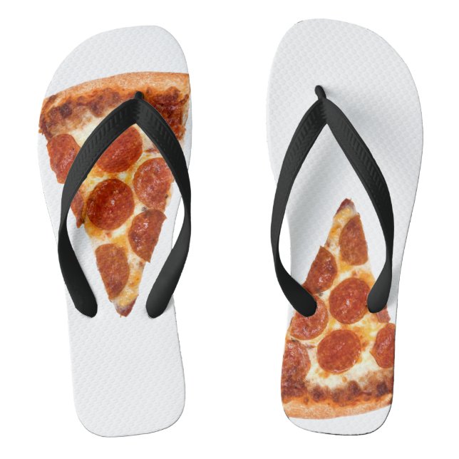 SlipperyJoe's klassische Pepperoni-Pizzaschnitt ge Flip Flops (Fußbett)