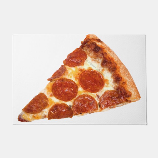 SlipperyJoe's klassische Pepperoni-Pizzaschnitt ge Fußmatte (Vorderseite)