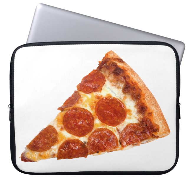 SlipperyJoe's klassische Pepperoni-Pizzaschnitt ge Laptopschutzhülle (Vorderseite)