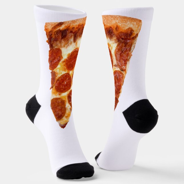 SlipperyJoe's klassische Pepperoni-Pizzaschnitt ge Socken (Gewinkelt)