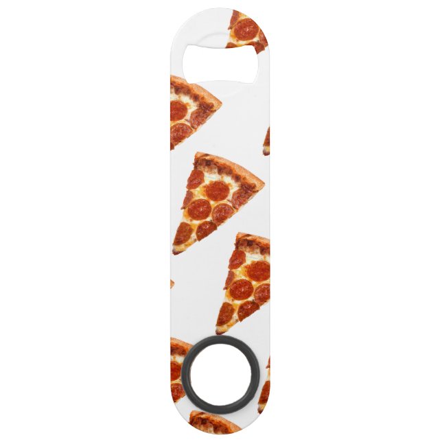 SlipperyJoe's klassische Pepperoni-Pizzaschnitt ge Speed Flaschenöffner (Vorderseite)