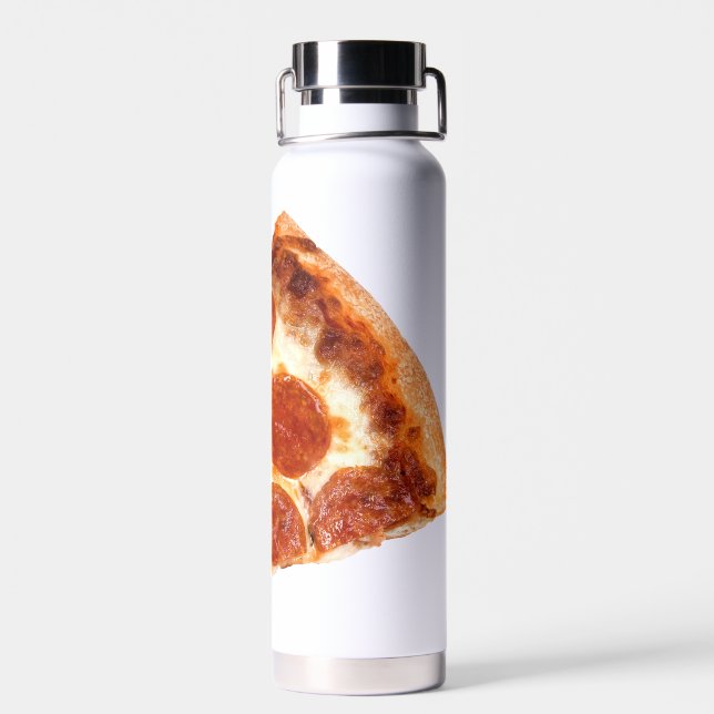 SlipperyJoe's klassische Pepperoni-Pizzaschnitt ge Trinkflasche (Rückseite)