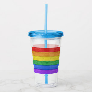SlipperyJoe's klassischer Regenbogen-Tastsinn hand Acryltrinkbecher