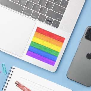 SlipperyJoe's klassischer Regenbogen-Tastsinn hand Aufkleber