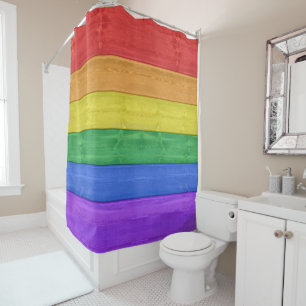 SlipperyJoe's klassischer Regenbogen-Tastsinn hand Duschvorhang