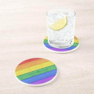 SlipperyJoe's klassischer Regenbogen-Tastsinn hand Getränkeuntersetzer