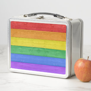 SlipperyJoe's klassischer Regenbogen-Tastsinn hand Metall Brotdose