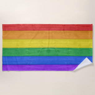 SlipperyJoe's klassischer Regenbogen-Tastsinn hand Strandtuch