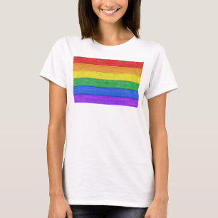 SlipperyJoe's klassischer Regenbogen-Tastsinn hand T-Shirt