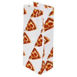 SlipperyJoe's klassisches Pepperoni-Pizza-Stück ge Geschenktüte Für Weinflaschen