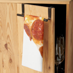 SlipperyJoe's klassisches Pepperoni-Pizza-Stück ge Geschirrtuch
