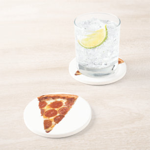 SlipperyJoe's klassisches Pepperoni-Pizza-Stück ge Getränkeuntersetzer