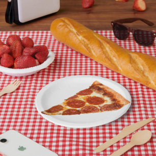 SlipperyJoe's klassisches Pepperoni-Pizza-Stück ge Pappteller