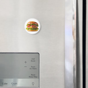 SlipperyJoe's köstlich gestapelte Hamburger-Thic Magnet