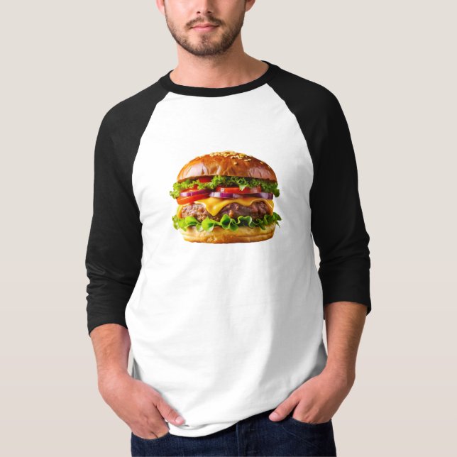 SlipperyJoe's köstlich gestapelte Hamburger-Thic T-Shirt (Vorderseite)