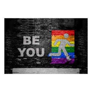 SlipperyJoe's künstlerische Be You Gay Pride-Gesch Poster