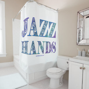 SlipperyJoe's künstlerische Jazz Hands lebendige F Duschvorhang