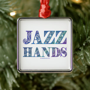 SlipperyJoe's künstlerische Jazz Hands lebendige F Ornament Aus Metall