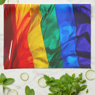 SlipperyJoe's künstlerische Wave Gay Pride Flagge Geschirrtuch