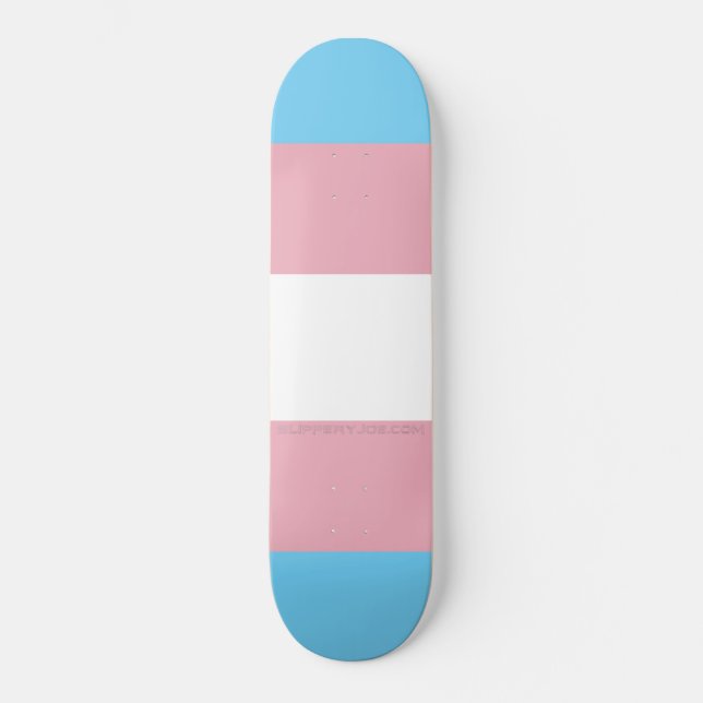 SlipperyJoe's künstlerisches Transgender-Pride-Fla Skateboard (Vorderseite)