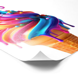 SlipperyJoe's lebendige Speisekarte mit Eis Fotodruck