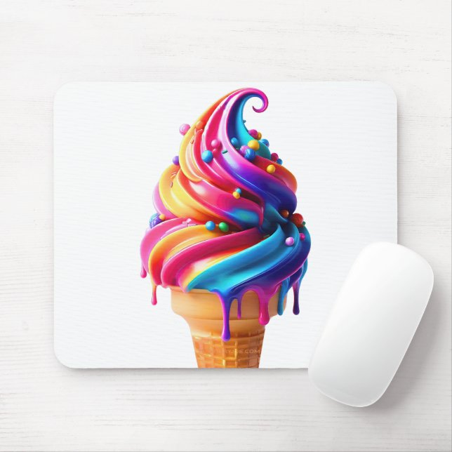 SlipperyJoe's lebendige Speisekarte mit Eis Mousepad (Mit Mouse)