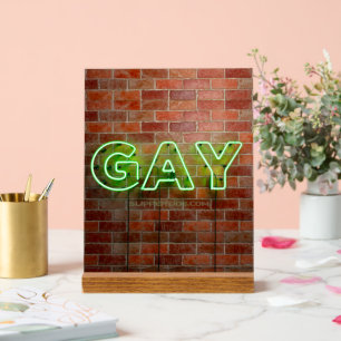 SlipperyJoe's lebendiger Neon Gay-Schild grünen St Acrylschild