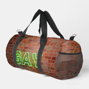 SlipperyJoe's lebendiger Neon Gay-Schild grünen St Duffle Bag