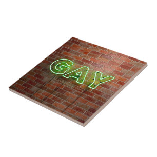 SlipperyJoe's lebendiger Neon Gay-Schild grünen St Fliese