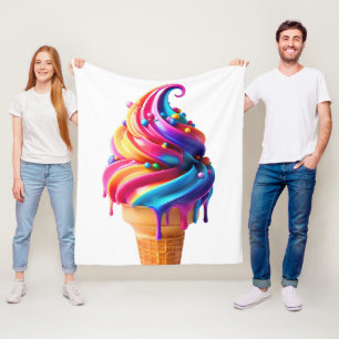 SlipperyJoe's lebhafter Eiscremekegel Food Classic Fleecedecke