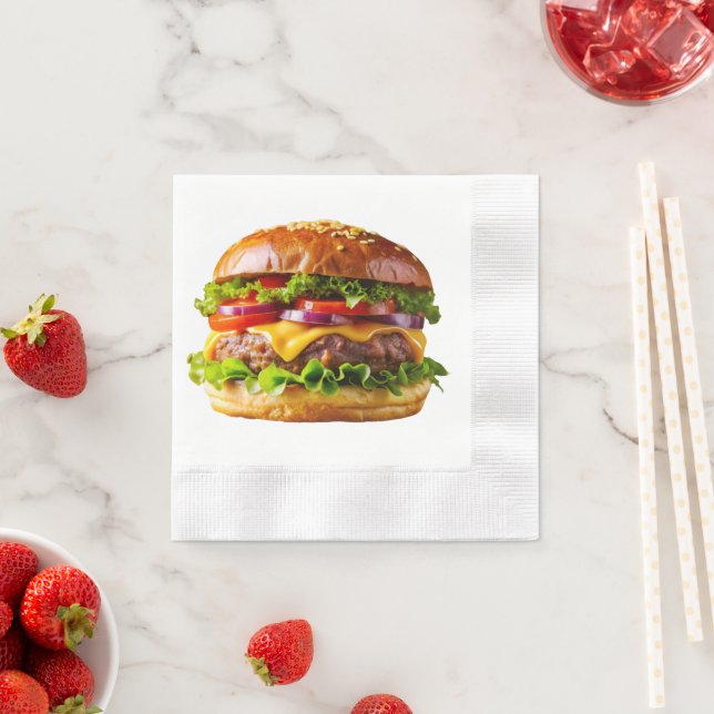 SlipperyJoe's leckeren Cheeseburger knusprig ba Serviette (Beispiel)