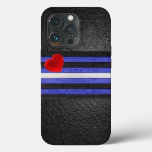 SlipperyJoe's Leder-Stolzflagge schwarz königsblau Case-Mate iPhone Hülle