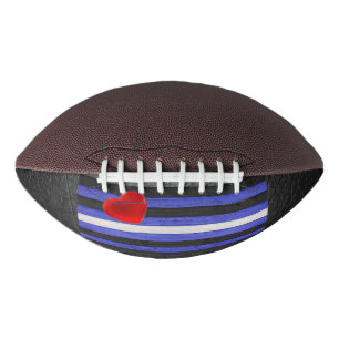 SlipperyJoe's Leder-Stolzflagge schwarz königsblau Football