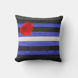 SlipperyJoe's Leder-Stolzflagge schwarz königsblau Kissen
