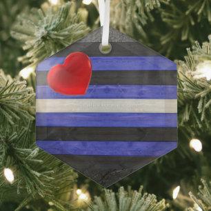 SlipperyJoe's Leder-Stolzflagge schwarz königsblau Ornament Aus Glas
