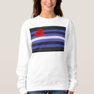 SlipperyJoe's Leder-Stolzflagge schwarz königsblau Sweatshirt