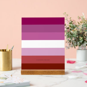 SlipperyJoe's lesbische Pride-Flagge feminine Geme Acrylschild