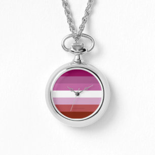 SlipperyJoe's lesbische Pride-Flagge feminine Geme Armbanduhr